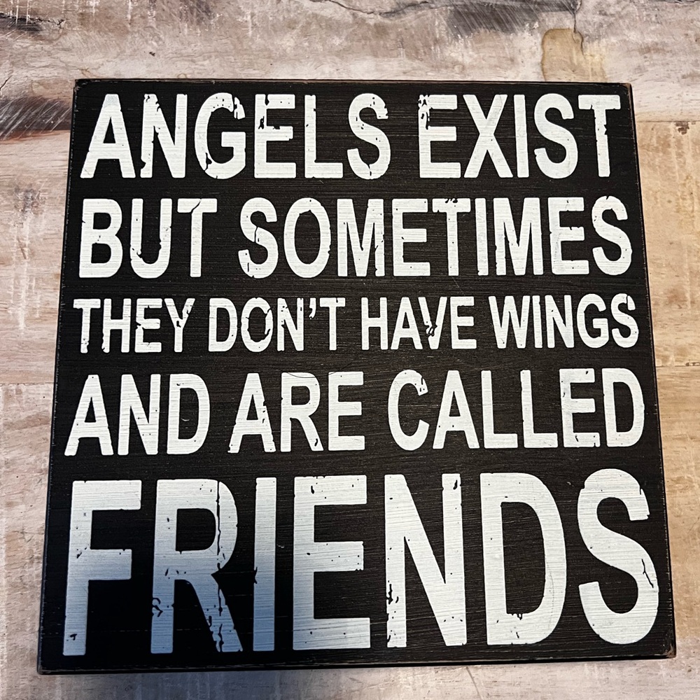 Black and White Friends  Angels Quote Wall Art
